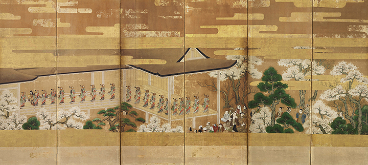 重要文化財《歌舞伎遊楽図屏風》 江戸時代・17世紀     文化庁蔵